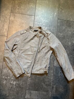 Casual Light Gray Asymmetrical Zip womens Jacket
